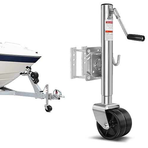 1500 lbs Trailer Jack with Dual Wheel, Heavy Duty Swivel Boat Trailer Jack, 10