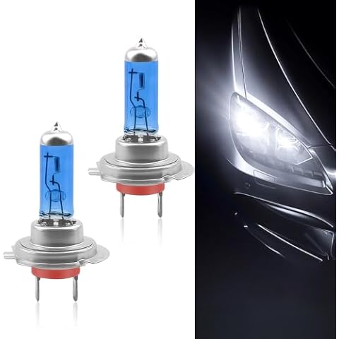 cerfioo 2 PCS H7 Car Halogen Fog Light Bulb, 12V 100W Ultra-bright Efficient Concentrating Cooling Quartz Glass High Beam, Replacement Modification Accessories, Suitable for Most Models (White) Cover