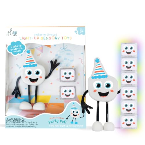 Glo Pals Water-Activated Light-Up Bath Toy Character & 6 Cubes Party Pal