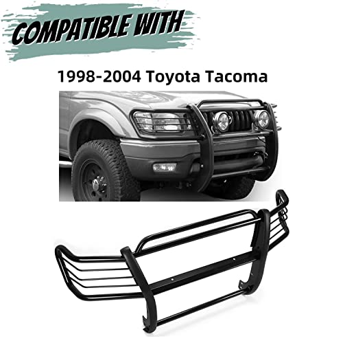 Hecasa Brush Grille Guard Compatible With 1998-2004 Toyota Tacoma Grill Guard Light Protector Black Powder Coated #TOP1