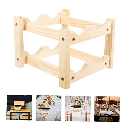 Soporte moderno para botellas de vino de madera natural miniatura 4