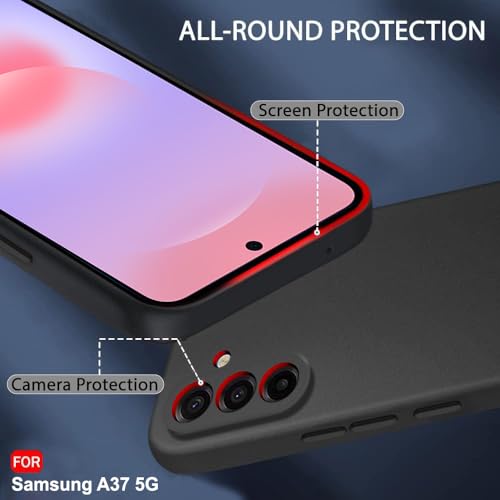 Image of TheGiftKart Back Cover for Samsung Galaxy A37 5G Case | Sleek Slim Fit Protective Design | Ultra Matte Finish | Camera Protection Bump | Soft Silicon Galaxy A37 Back Cover (Silicone, Black)