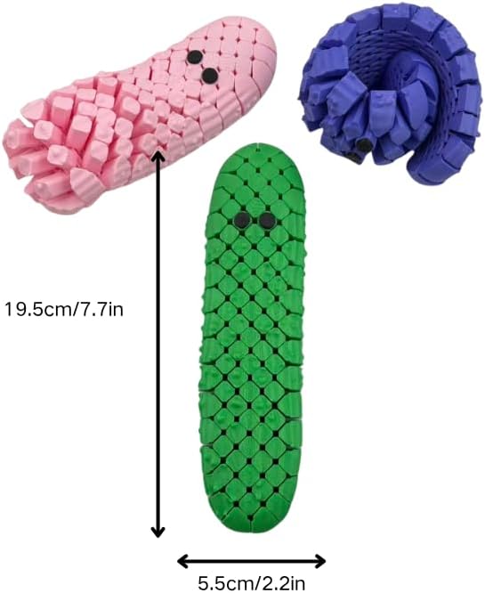 Pickle Fidget Toy, 7in Articulated Bendable Sensory Toy, Soft Plastic Stress Relief Toy for Adults & Kids, Flexible Jointed Pickle for Anxiety Relief and Fine Motor Skills (Green)
