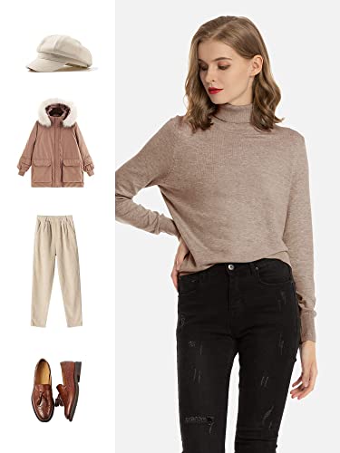Women's Casual Long Sleeve Turtleneck Sweater Lightweight Knit Pullover Jumper Tops for Fall Winter4