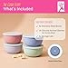 Elk and Friends Stainless Steel Bowls + Silicone Sleeve and Storage Lid | Baby, Toddler, Kids | Cereal & Snack Bowls | Storage Containers | Dishwasher Safe | 4 Pack
