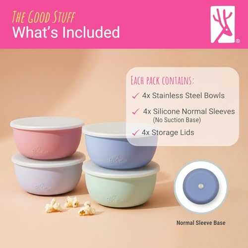 Elk and Friends Kids/Toddler Stainless Steel Bowls + Sleeves + Lids | 4pk by Elk and Friends - Image 8