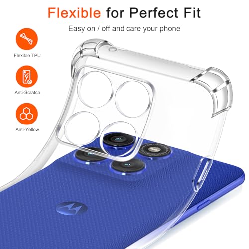 Image of Lustree Back Cover Transparent Case Compatible with Motorola Edge 60 Stylus 5G | Clear + TPU Case with 4 Corner Air Cushion Protection & Camera Protection | Slim& Stylus Cover