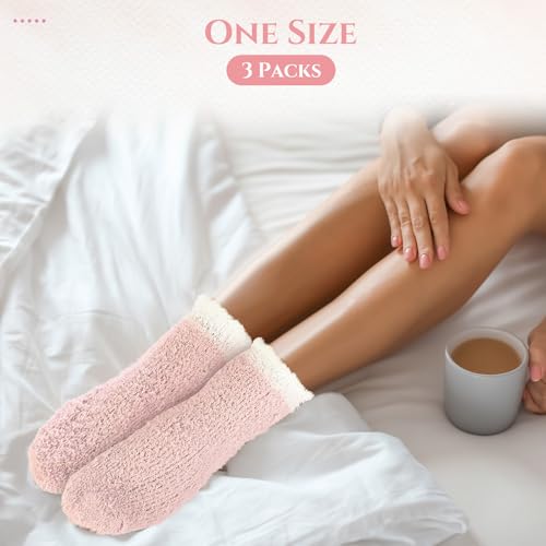 3 Pcs Fluffy Fuzzy Socks for Women Cozy Fuzzy Winter Warm Slipper Socks Soft Plush Sleeping Gifts2