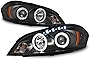 AKKON - For Chevy Impala Monte Carlo Black Bezel Halo Ring Projector Replacement Headlights Left/Right Lamps