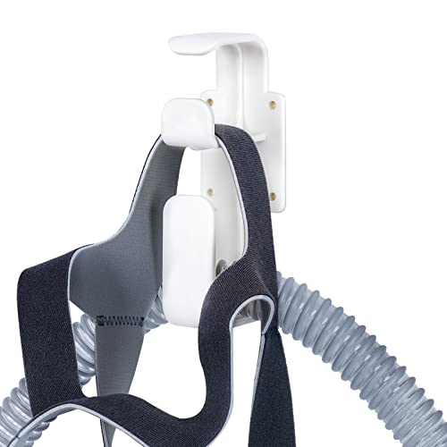 YONGAIJIA CPAP Hose Hanger with Anti-Slip, C-Pap Tube Holder Holds Both CPAP mask and Hose, CPAP Supplies Accessories for Bed, headboard （ White） - Thumbnail 2