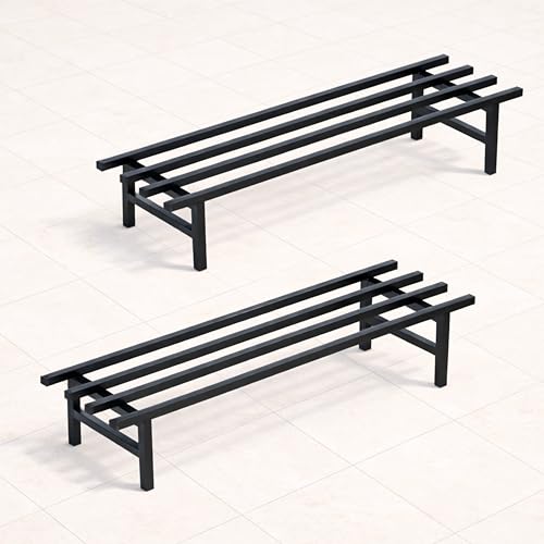 Image of ABJA Heavy Duty Long Plant Stands: 76x24x17.5 cm, Set of 2 Plant Stands for Outdoor Balcony, Indoor Living Room, Pot Stand for Plants Big Size (Set of 2, Black)