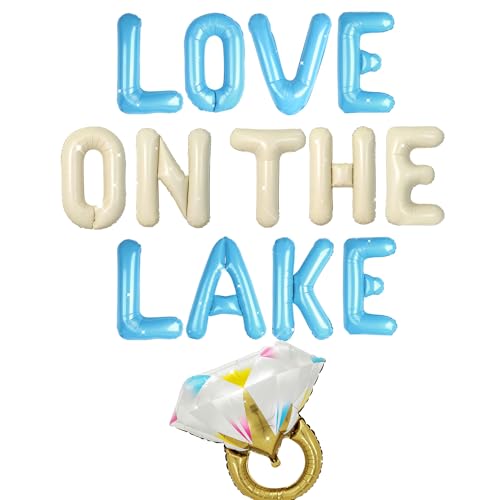 Love on the Lake Balloons Banner Camp Lake Bachelorette Party Decorations Diamond Ring Balloon Island Bridal Shower Party Supplies