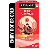 TE-A-ME Apple Cinnamon Tea - 25 Tea Bags | Fruit Tea Bags | Non Caffeine Tea | Sugar Free