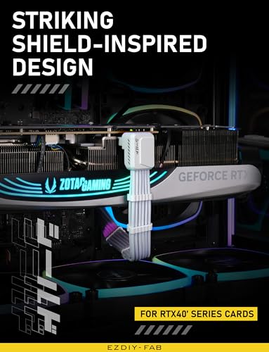 EZDIY-FAB Shield PCIE 5.1 GPU Extension Cable with 90 Degree 12V