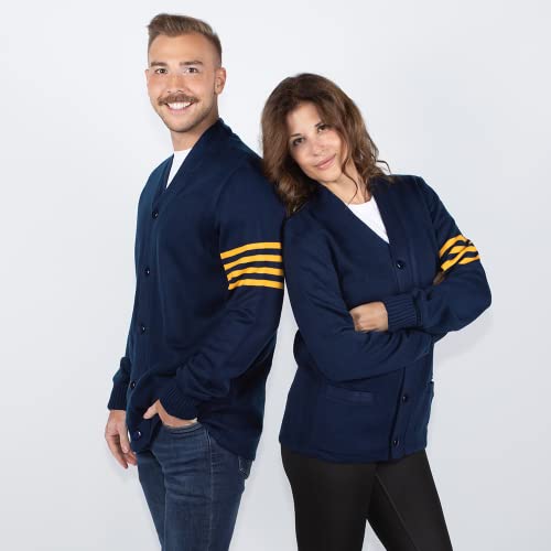 Image of Stewart & Strauss Cardigan Varsity Letter Sweater | American style button front letter sweater knit since 1977, heavyweight and ready for chenille letters and patches