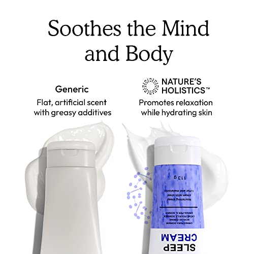 Nature's Holistics 𝗪𝗜𝗡𝗡𝗘𝗥 𝟮𝟬𝟮𝟯* Sleep Cream, Aromatherapy Lotion With Lavender, Melatonin & Shea Butter, Lavender Lotion For Women, Calming Sleep Lotion, Vegan & Safe For All Skin Types #TOP5