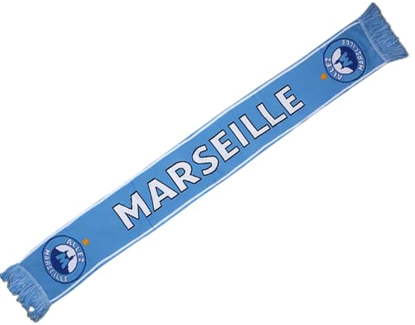 Football Marseille Écharpe de Supporter, Bleu et Blanc, Style Football Club