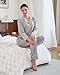 Dowesrobe Women's Pajama Set Long Sleeve Button Down Fashion ladies Sleepwear soft Pjs knitted Loungewear Set (Large, Light-Gray)