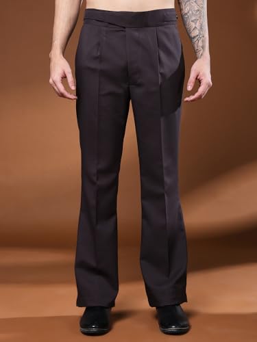 Image of Gurkha Pants for Men | Trouser for Men | Formal Pant | Classic Button | Bell Button High Waist Pleated Casual Trousers | Flared Leg Pants for Office Smart Casual Travel Party