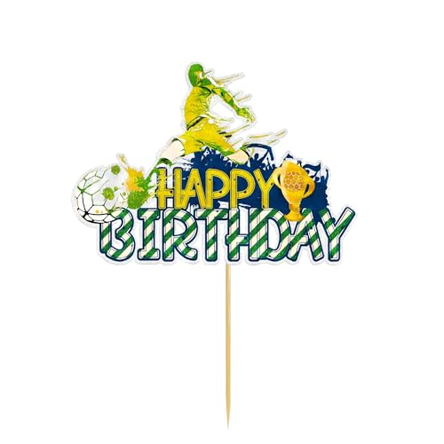 Image of Football Cake Topper and Sport Themed Accessories Birthday Cupcake Decoration for Kids Boys and Party Supplies