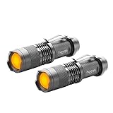 hooga LED Flashlight, Blue Light Blocking, Amber Flashlight 1600K Warm Light for Eye Care, Sleep Aid. AA Battery Included. Adjustable Brightness....