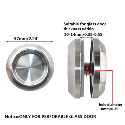 Deekoudt Stainless Steel Shower Glass Door Sliding Knob Bathroom Round Back-To-Back Handle Pull Pack Of 2 #TOP1