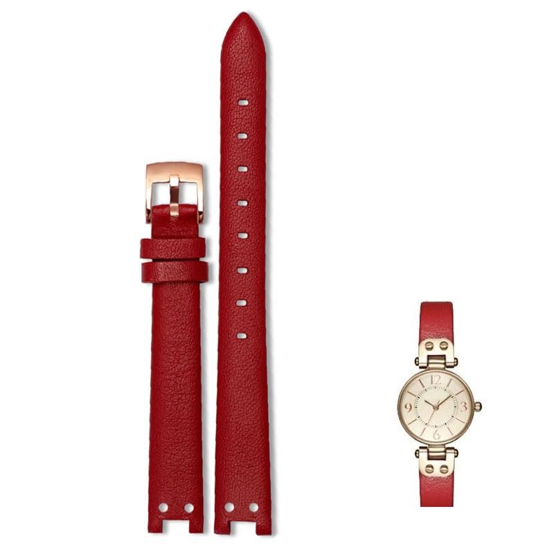 Bracelet montre Anne Klein style rétro en cuir confortable rouge