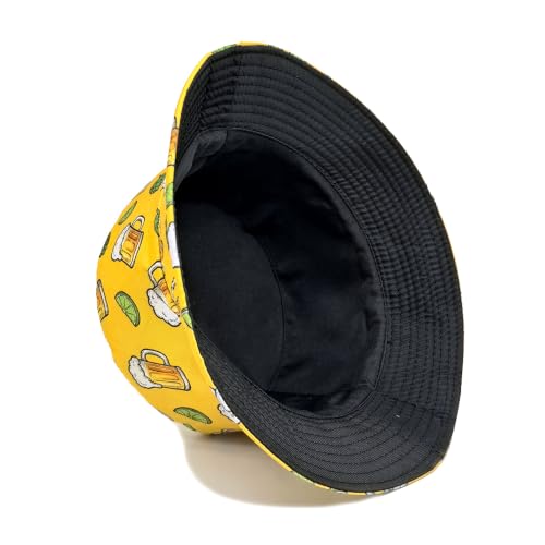 Image of Quanhaigou Bucket Hat for Men Women,Packable Reversible Printed Sun Hats,Fisherman Outdoor Summer Travel Hiking Beach Caps