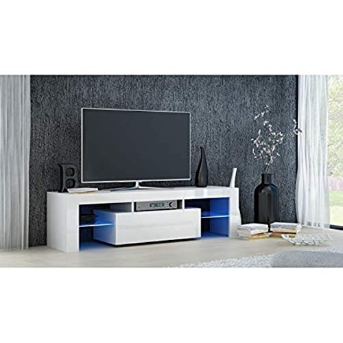 طاولة تلفاز ووديز - برفين زجاجيين