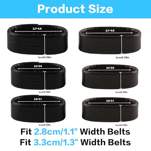 7 Pcs Loop Keeper, Cowhide Leather Loop Keeper, Belt Accessories + 4mm Puncher for 1.1" - 1.57" (28mm-40mm) Wide Belts/Straps2