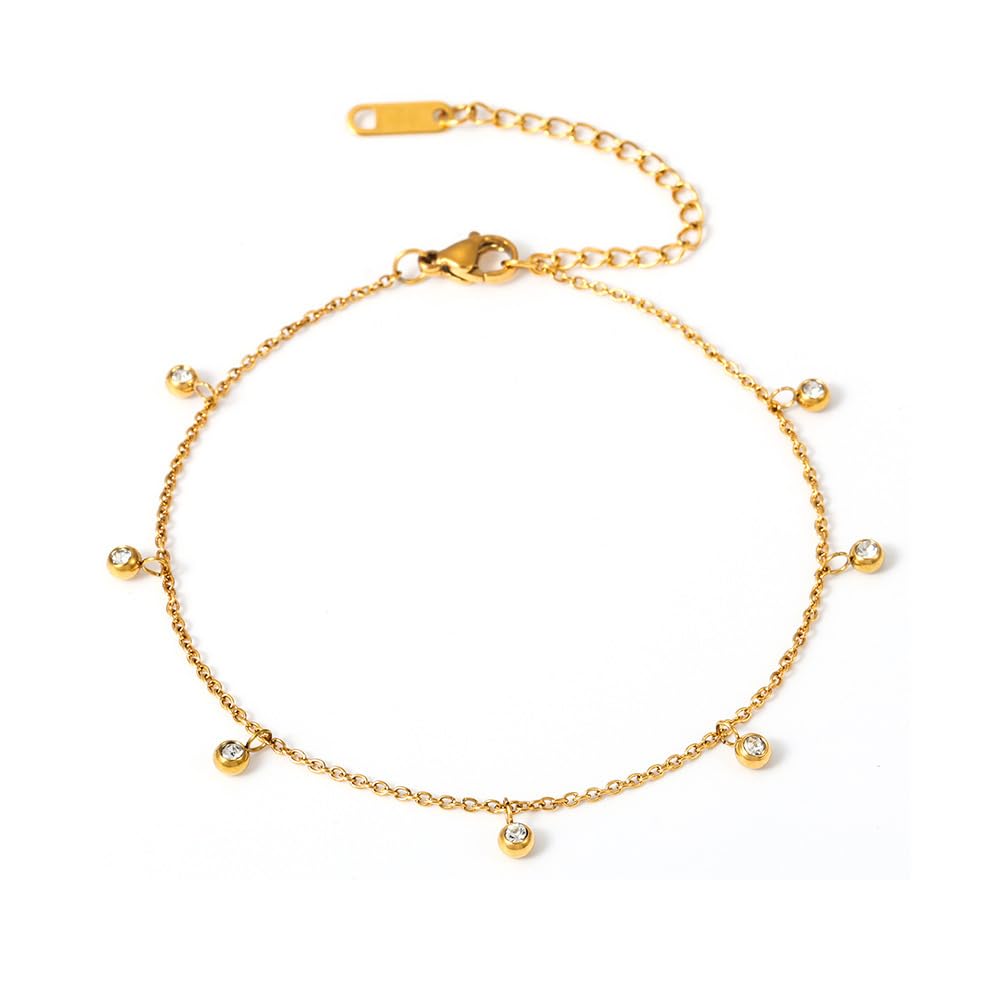 18K Gold Plated Golden Raindrop Anklet| Gifts for Girls & Women | Waterproof & Anti- Tarnish-image-38