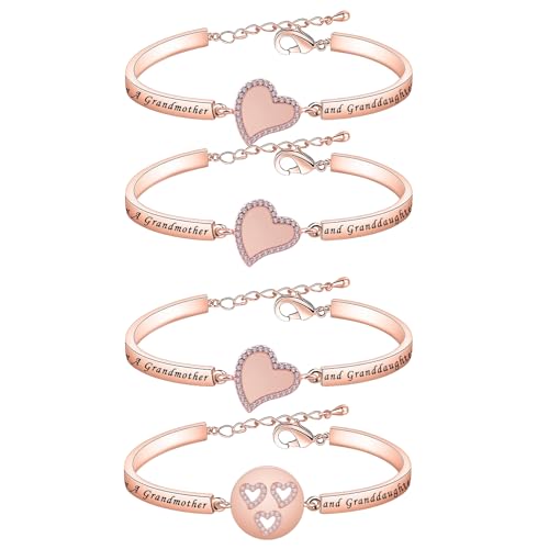 Image of BEKECH Grandma Granddaughter Gifts The Love Between A Grandmother and Granddaughter Is Forever Bracelet Matching Bracelet