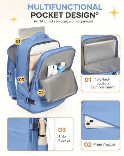 Image of Travel Backpack for Women Airline Approved Carry on Backpack for Airplanes Mochila De Viaje Personal Item Travel Bag Spirit Airlines Personal Item Bag 18x14x8 Backpack for Traveling on Airplane