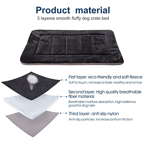 Hero Dog Beds For Large Dogs Crate Bed Pad Mat 42 In Soft Kennel Pads Washable Non Slip Dog Mattress Pet Beds Cushion For Pets Sleeping Mats #TOP1