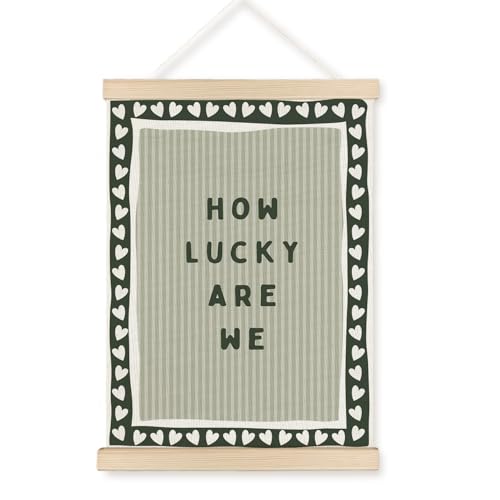 JOQUXI Funky Preppy How Lucky Are We Wall Art, Green