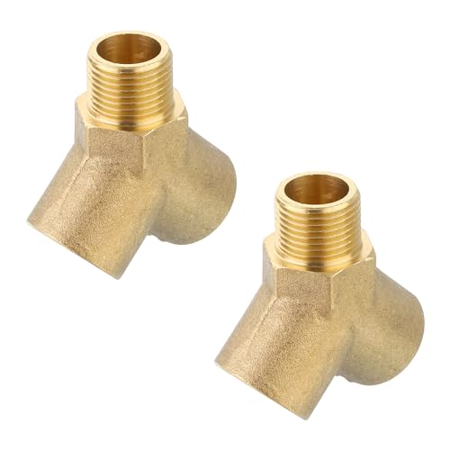 Conector de latón de 3 vías de 3/8 NPT con acabado de precisión para gas uxcell 2