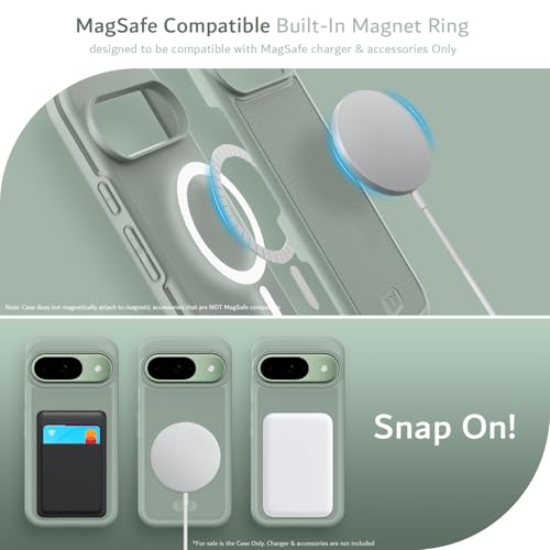 Image of TUDIA MergeGrip [Magsafe Compatible] for Pixel 9 & 9 Pro Case - Green Lily