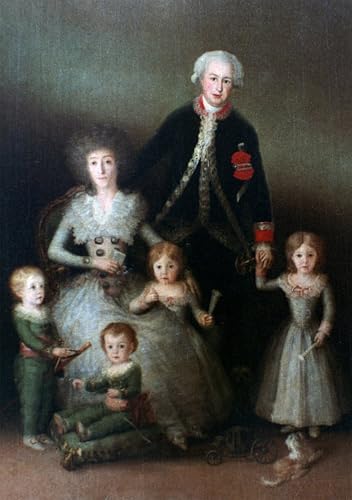 Óleo clásico de Osuna y su familia por Goya, lienzo de alta fidelidad 60x90cm