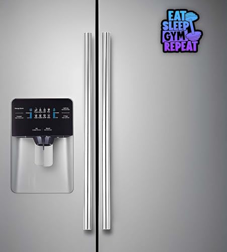 Image of Funny Fridge Magnet for Refrigerator Door Magnet Stickers | Gift | Decorative Items for Kitchen & Home Decor Magnet Sticker (Eat Sleep Gym Repeat)
