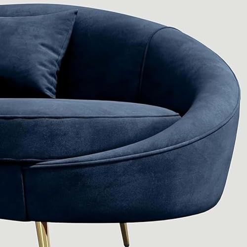 Image of 2-Seater Wooden Sofa Set | Compact, Cushioned Wooden Loveseat for Living Room & Bedroom | Stylish Wooden Couch for Small Spaces (Blue)