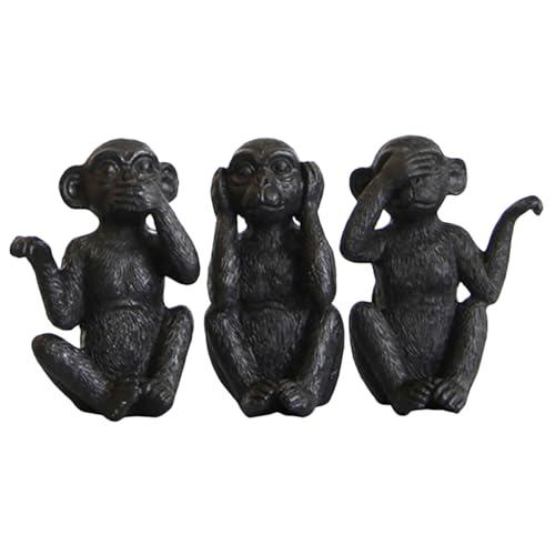 Figurines de singe en résine de style singes sages pour décoration de bureau et de salon