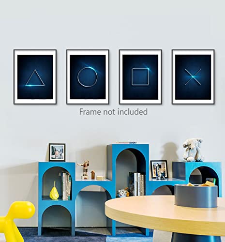 Playstation 5 Video Game Decor Wall Art Print, Gift For Gamers, Game Themed Decoration For Kid's Room, Gameing Poster For Boy's Bedroom,Modern Ps4 Decor For Men Cave, Set Of 4(8”X10”,Unframed). #TOP5