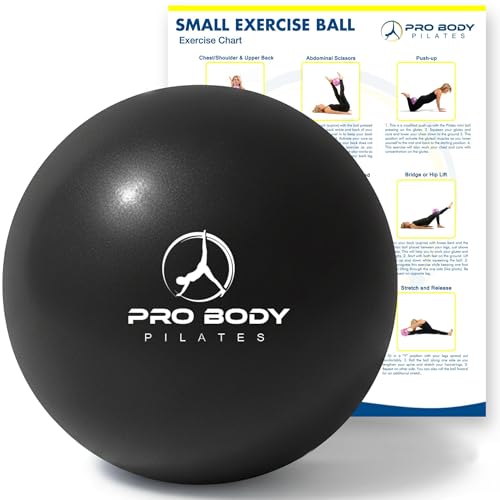 Mini Exercise Ball - 9 Inch Small Bender Ball for Stability, Barre, Pilates, Yoga, Core Training and Physical Therapy (Black)