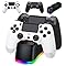 AROEVEIB 2 Pack Controller with Charger Dock for PS4 Wireless Game Controller, with LED Charging Dock Station, 2 USB Cable