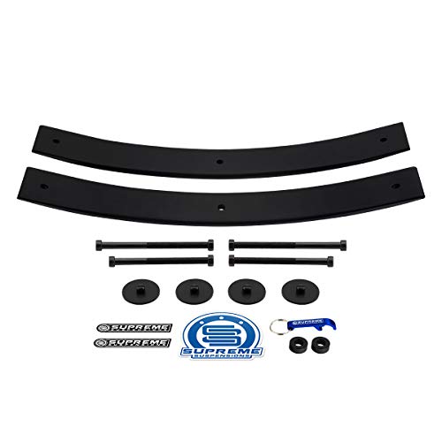 Supreme Suspensions - 1.5"-2" Rear Add-A-Leaf Lift Kit for 1973-2003 Ford F-150 Heavy-Duty 21.5" Short Add a Leafs with Vibration Poly Isolator Pads - Can Cooler Included with Purchase