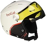 ABS Hartschale bollé Erwachsene Backline Visor Premium Skihelme, Soft White/Red, 54-56 cm