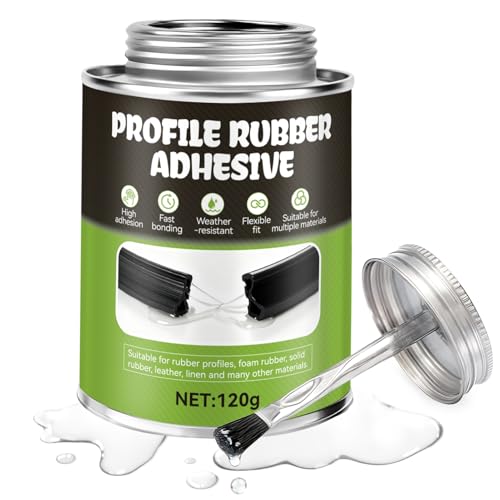 Allony Colla per Gomma, Profilgummikleber, Special Gomma, Colla Elastica per Incollare Profili, Contatto Adesivo,Pneumatici, Scarpe, Cinture e Altri Prodotti in Gomma,120ml