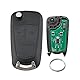 2 Tasten Klapp Schlüssel Fernbedienung für Vauxhall Corsa D Meriva B (433MHz PCF7941 Chip) (Delphi-System)
