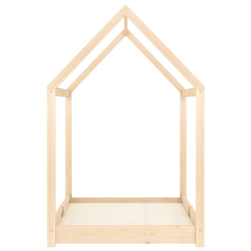 SKM Estructura de Cama Infantil de Madera Maciza de Pino 90x200 cm,Mobiliario,Mobiliario para bebés y niños pequeños,Cunas y Camas para niños,Marrón,283348
