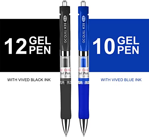 Set de bolígrafos de tinta gel GC QUILL BKBL22 0.5mm negro y azul miniatura 6